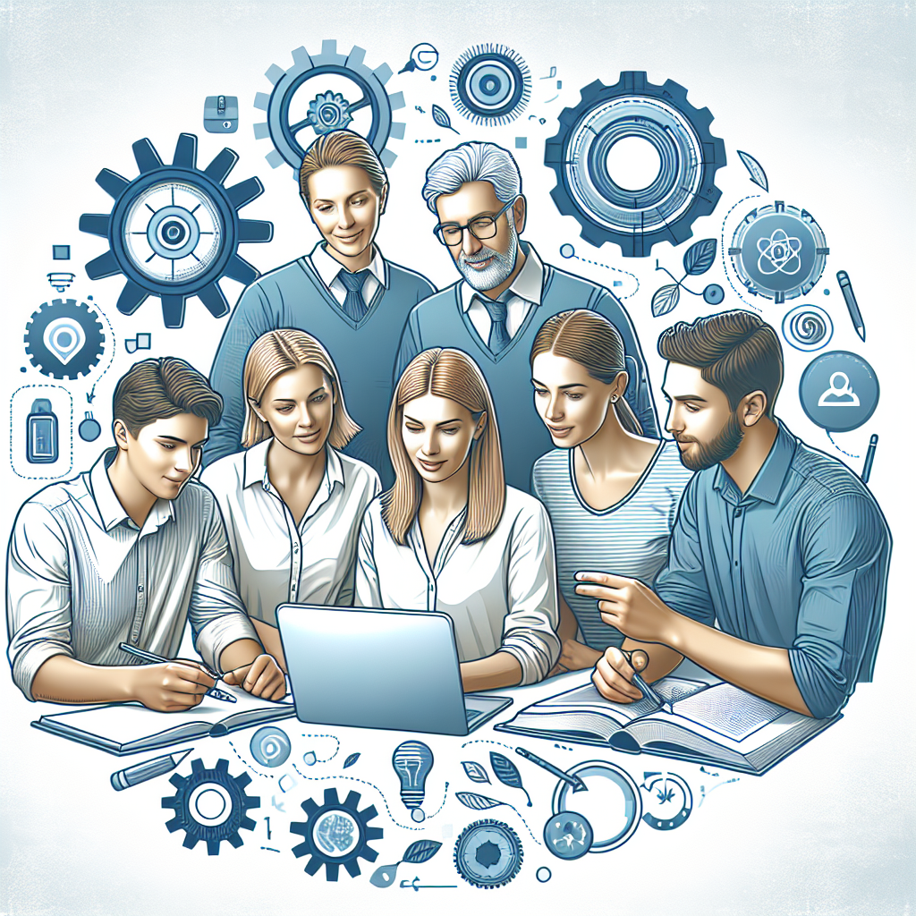 Imagine cu un grup de profesori si studenti (aparentie europeana) care discuta despre utilizarea tehnologiilor pentru a imbunatati procesul educational, surprinzand atmosfera de <a href=