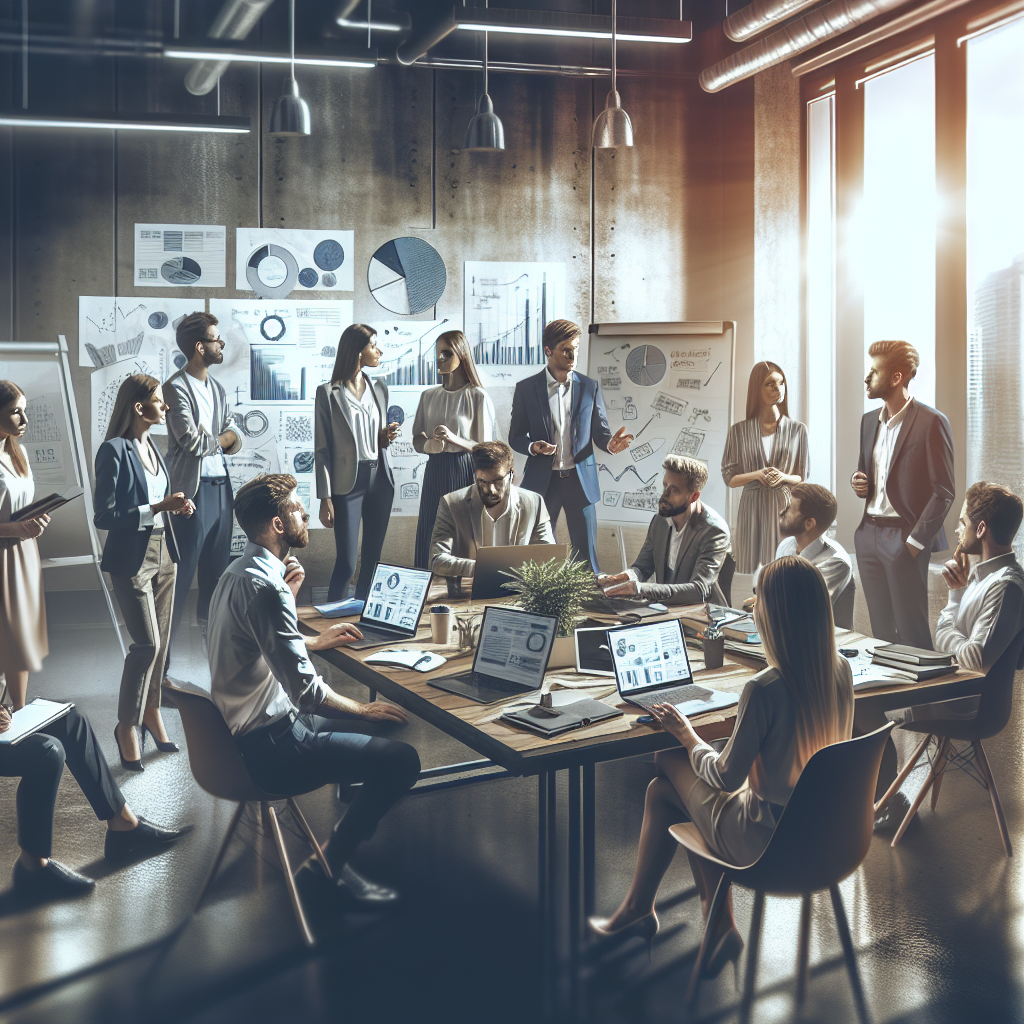 Imagine cu un grup de specialisti europeni in marketing care discuta <a href=