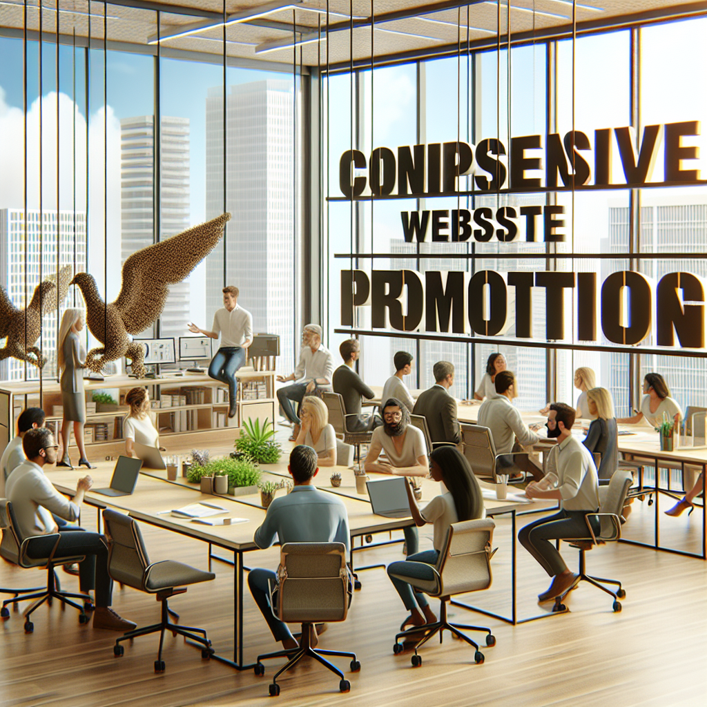 Imagini cu un grup de oameni care discuta despre miturile promovarii complexe a unui site intr-un birou modern, cu nuante de prietenie si <a href=