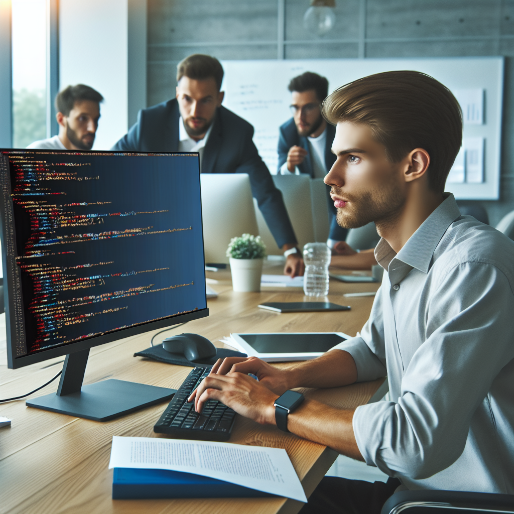 Programator lucrand la <a href=