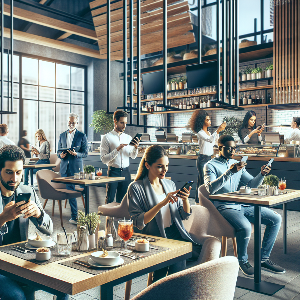 Imagine a unui restaurant modern cu <a href=