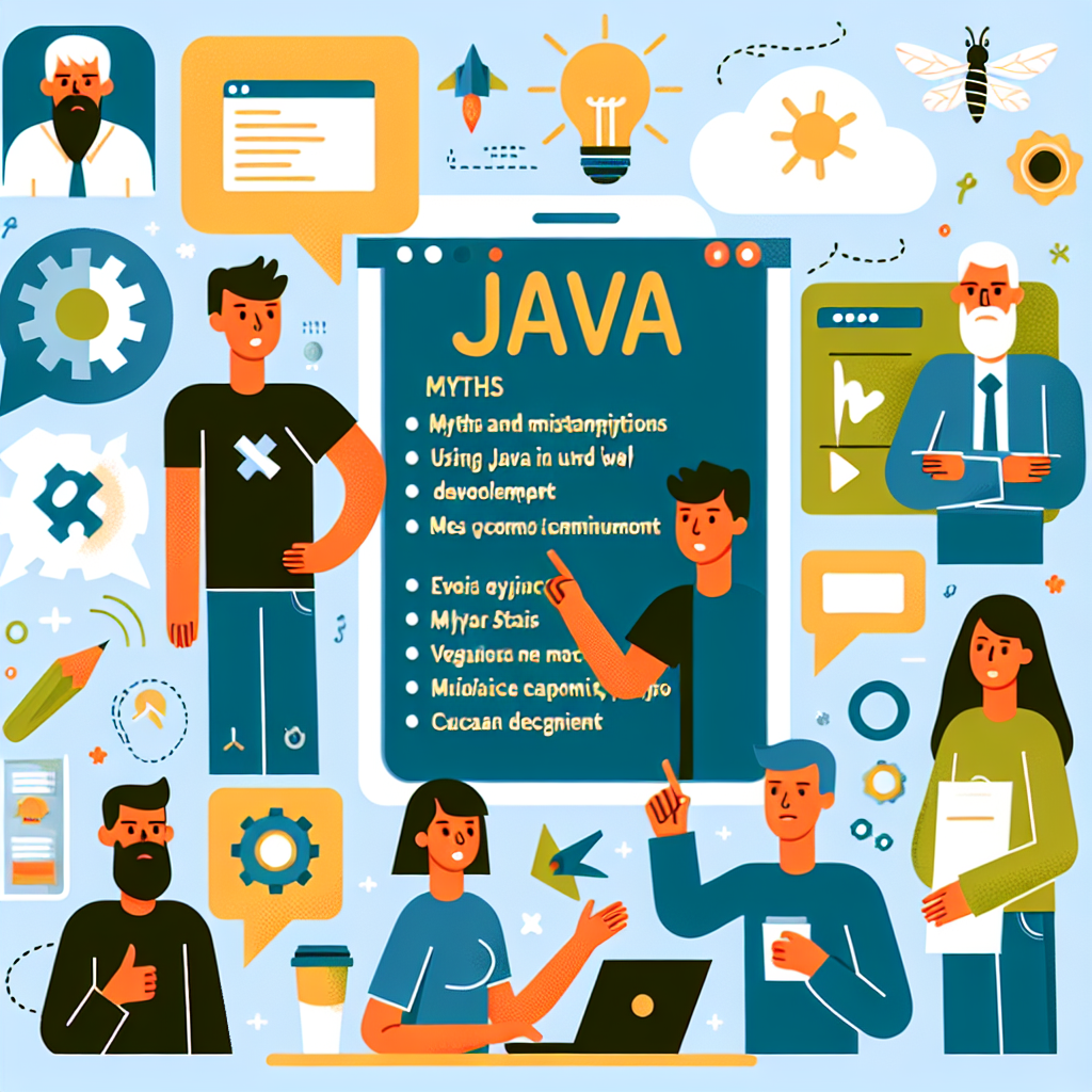 Imagine care reprezinta vizual miturile si conceptele gresite legate de utilizarea Java in <a href=