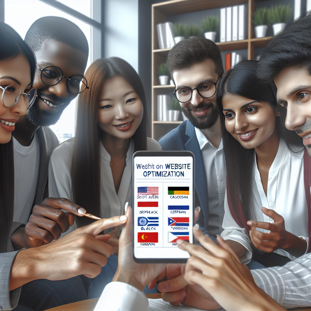 Grup de oameni lucreaza la optimizarea unui <a href=