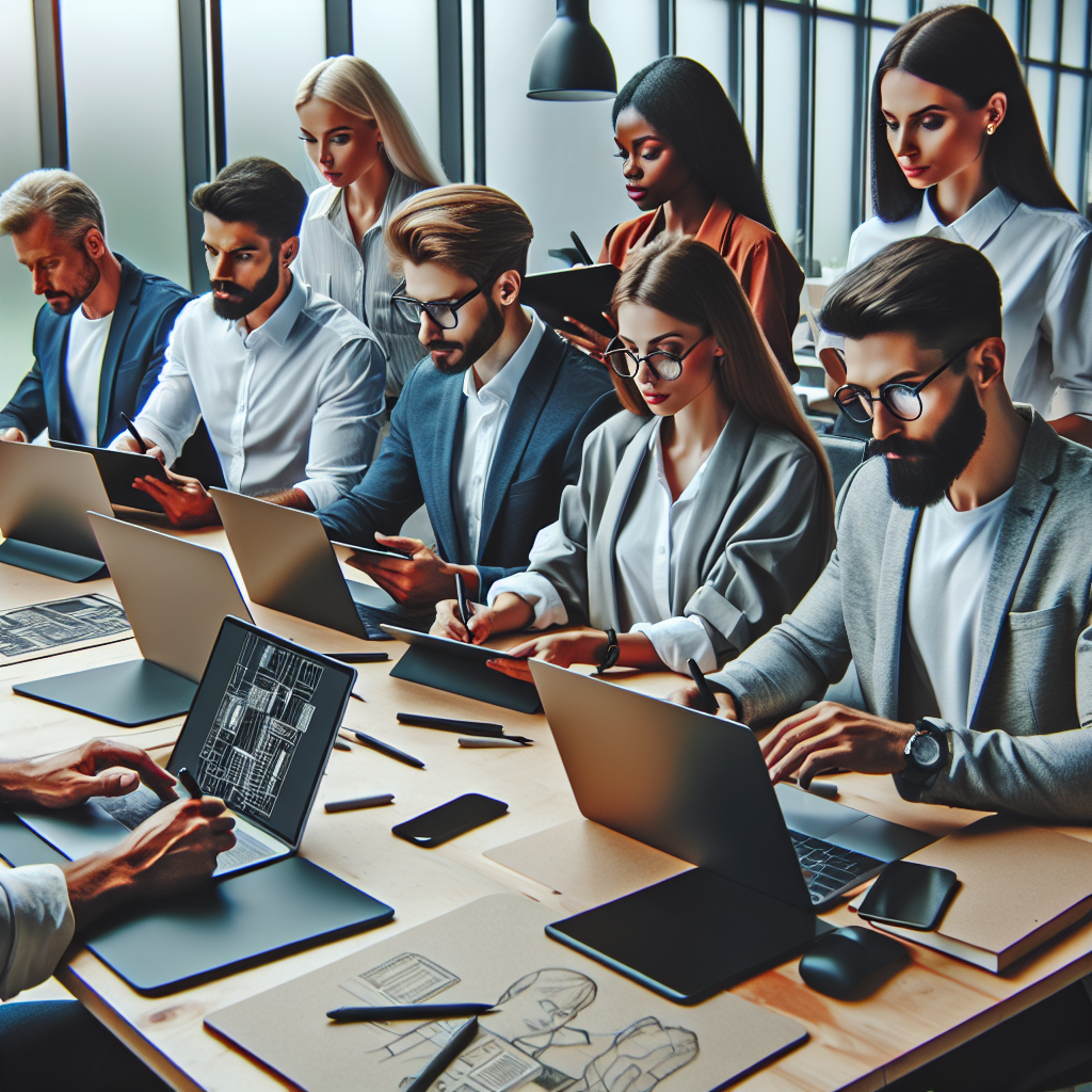 Imaginea unei echipe de profesionisti ai companiei IT <a href=