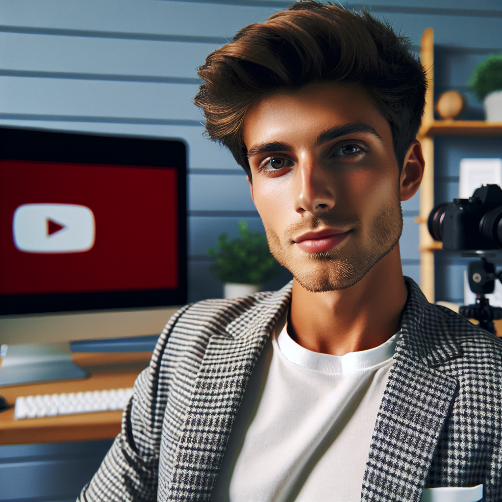Un blogger de succes pe TikTok, creand un videoclip educational si amuzant, cu aspect european. Imaginea ar trebui sa para naturala si moderna.