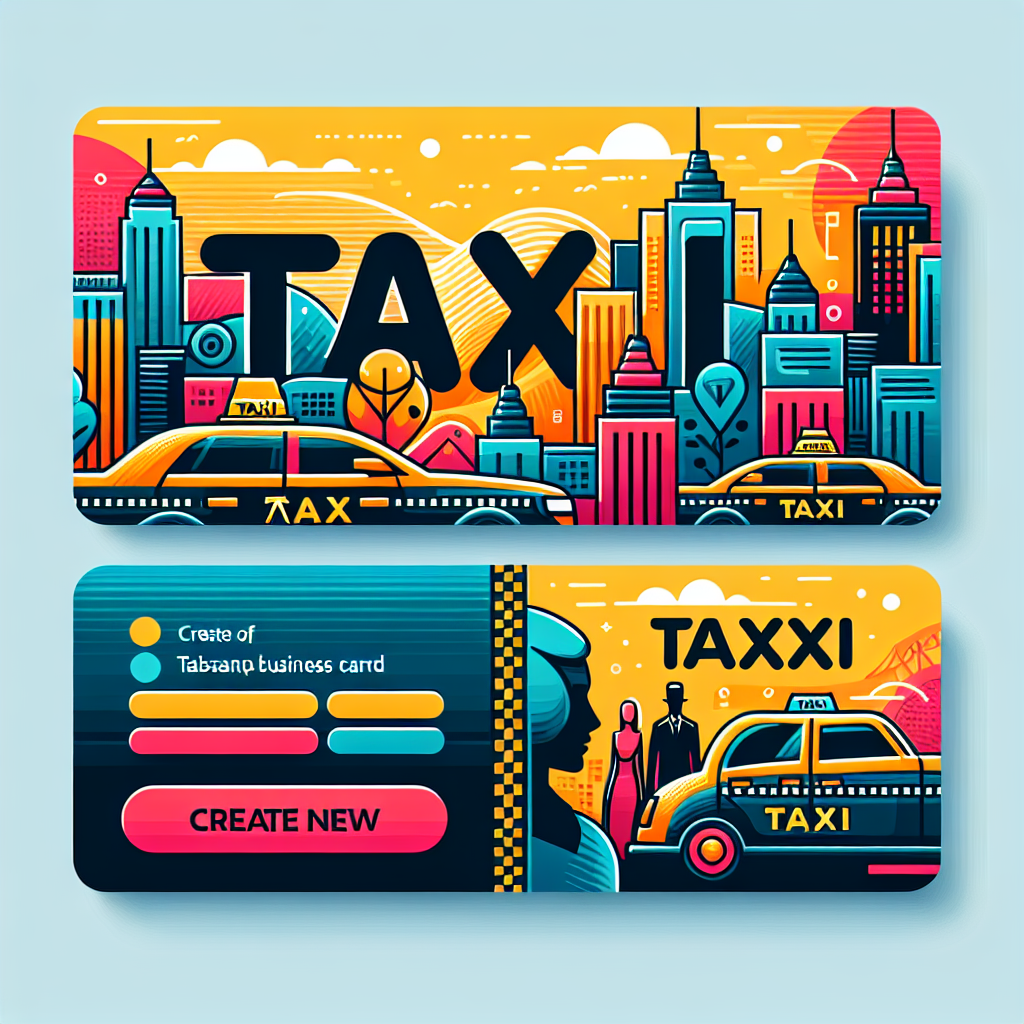 Imaginea prezinta o vizualizare a unor vizitki pentru taxi, combinand <a href=