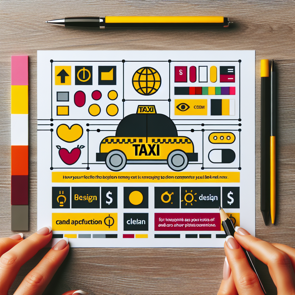 Imaginea ilustreaza un echilibru intre design si informatii pe vizitkile de taxi. Culorile sunt vii si atractive, iar fonturile sunt clare, vizualizand cum arata o vizitka <a href=