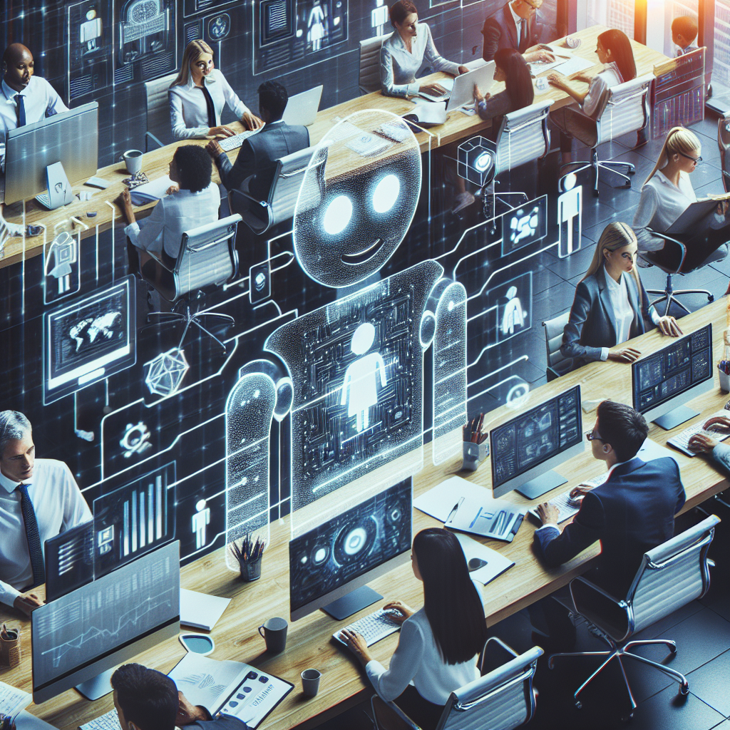 Imagine cu o discutie despre implementarea BafGPT AI Chatbot in procesele de afaceri, aratand profesionisti care lucreaza cu computere si sisteme gpt 3. Toate persoanele au un aspect european. Imaginea ar trebui sa arate ca o fotografie realista, cu o atmosfera tehnologica.