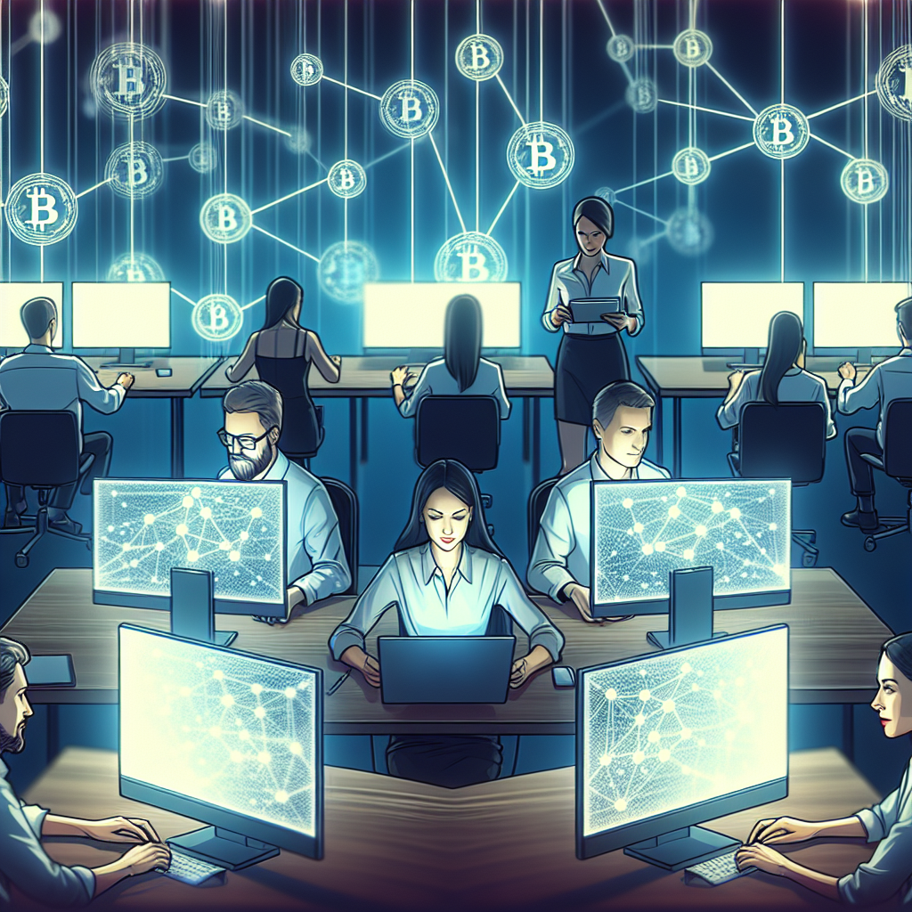 Imagine care ilustreaza cum marketerii moderni utilizeaza tehnologiile blockchain, punand accent pe transparenta si <a href=