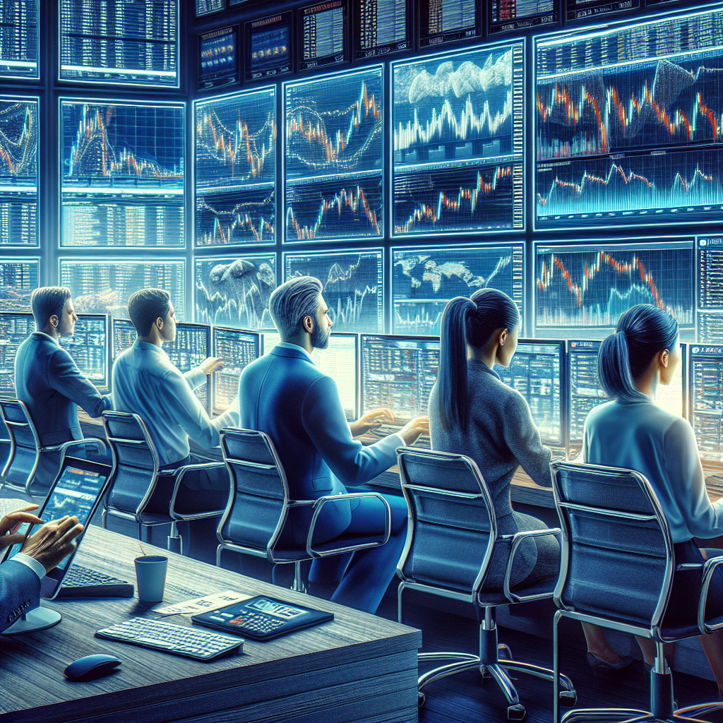 Imagine a traderilor care lucreaza pe platforma Bittrex in timpul unor tranzactii live cu <a href=