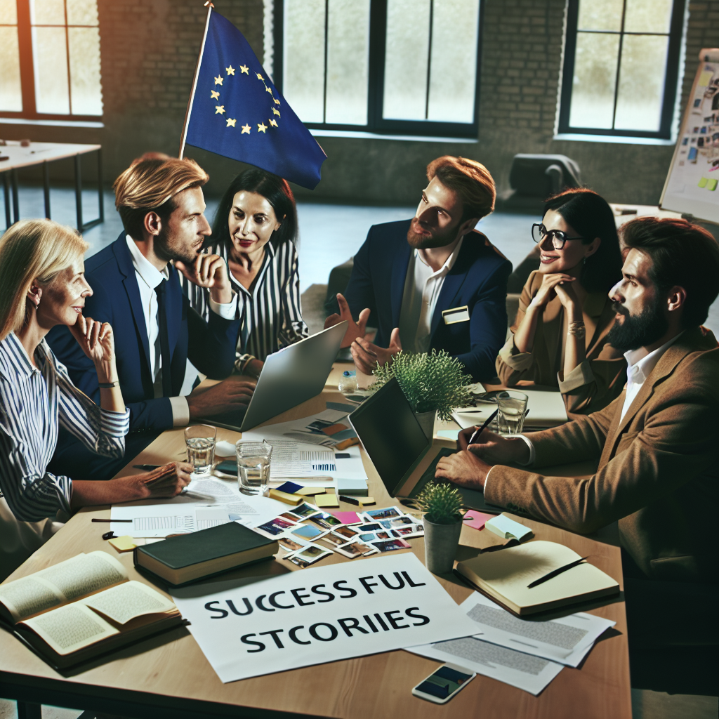 Grup de europeni discutand despre <a href=