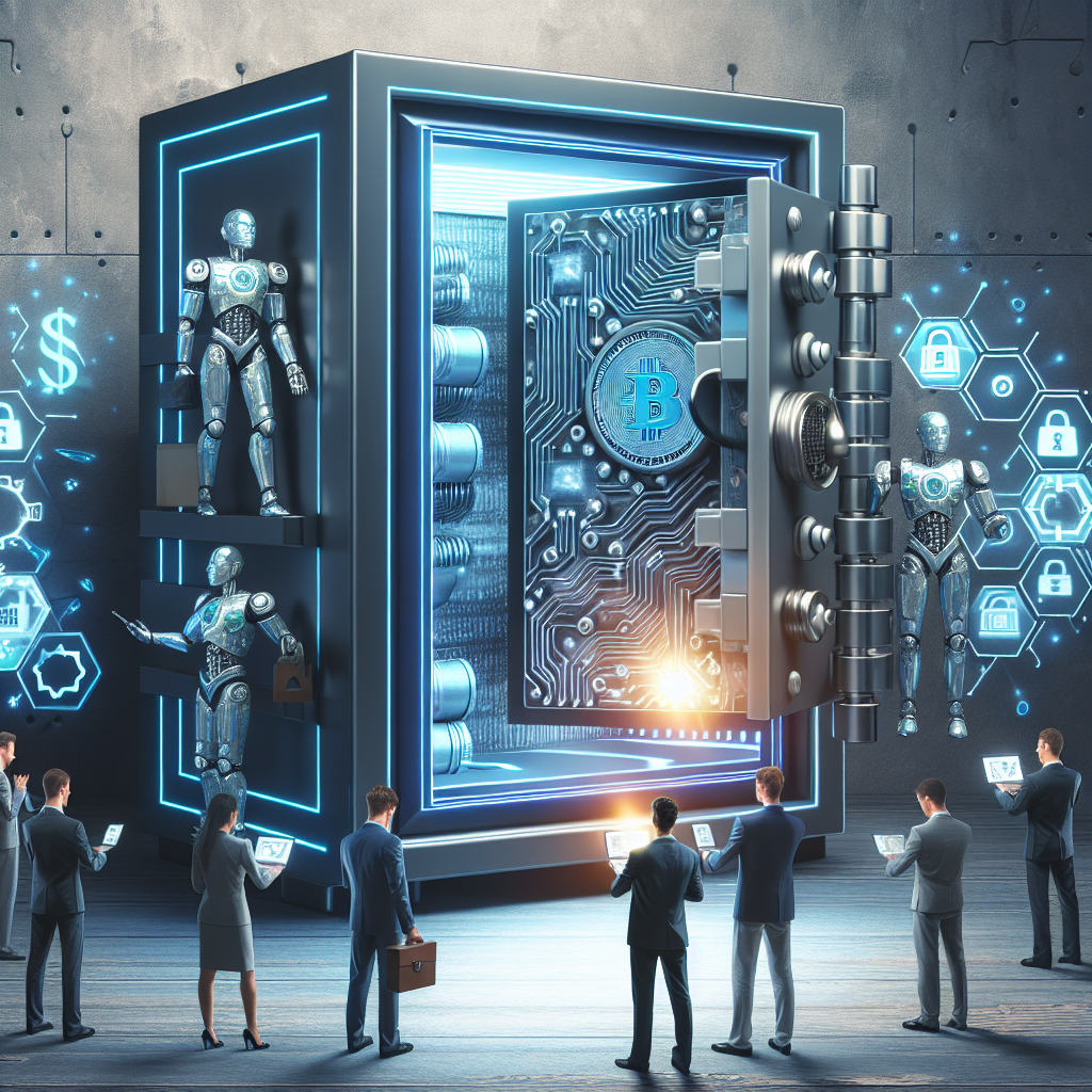 Imagineaza un seif blindat care reprezinta blockchain-ul, avand un nivel ridicat de <a href=