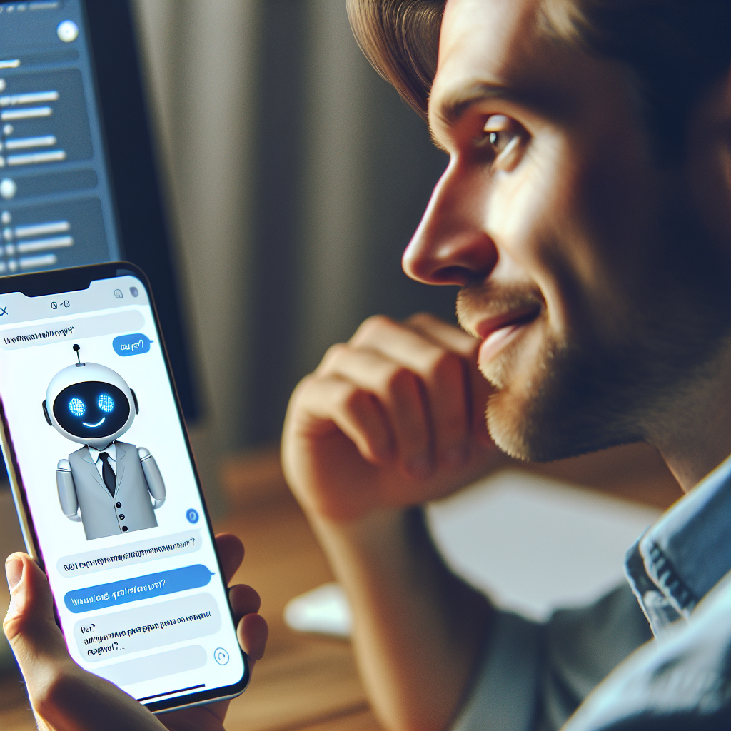 O imagine cu un client care pune o intrebare unui chatbot in <a href=