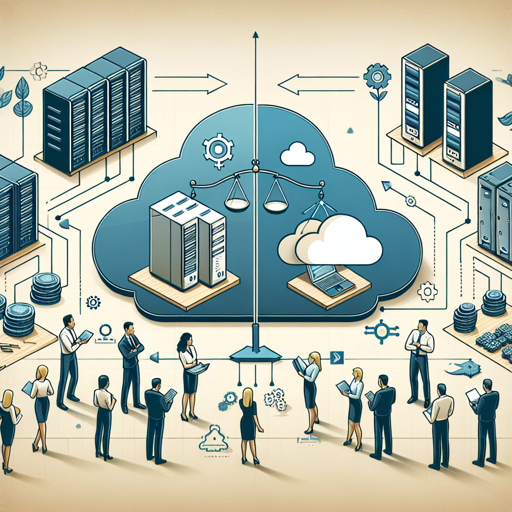 Imagine care compara tehnologiile de cloud si virtualizare, cu oameni europeni discutand despre avantajele solutiilor cloud intr-un birou.