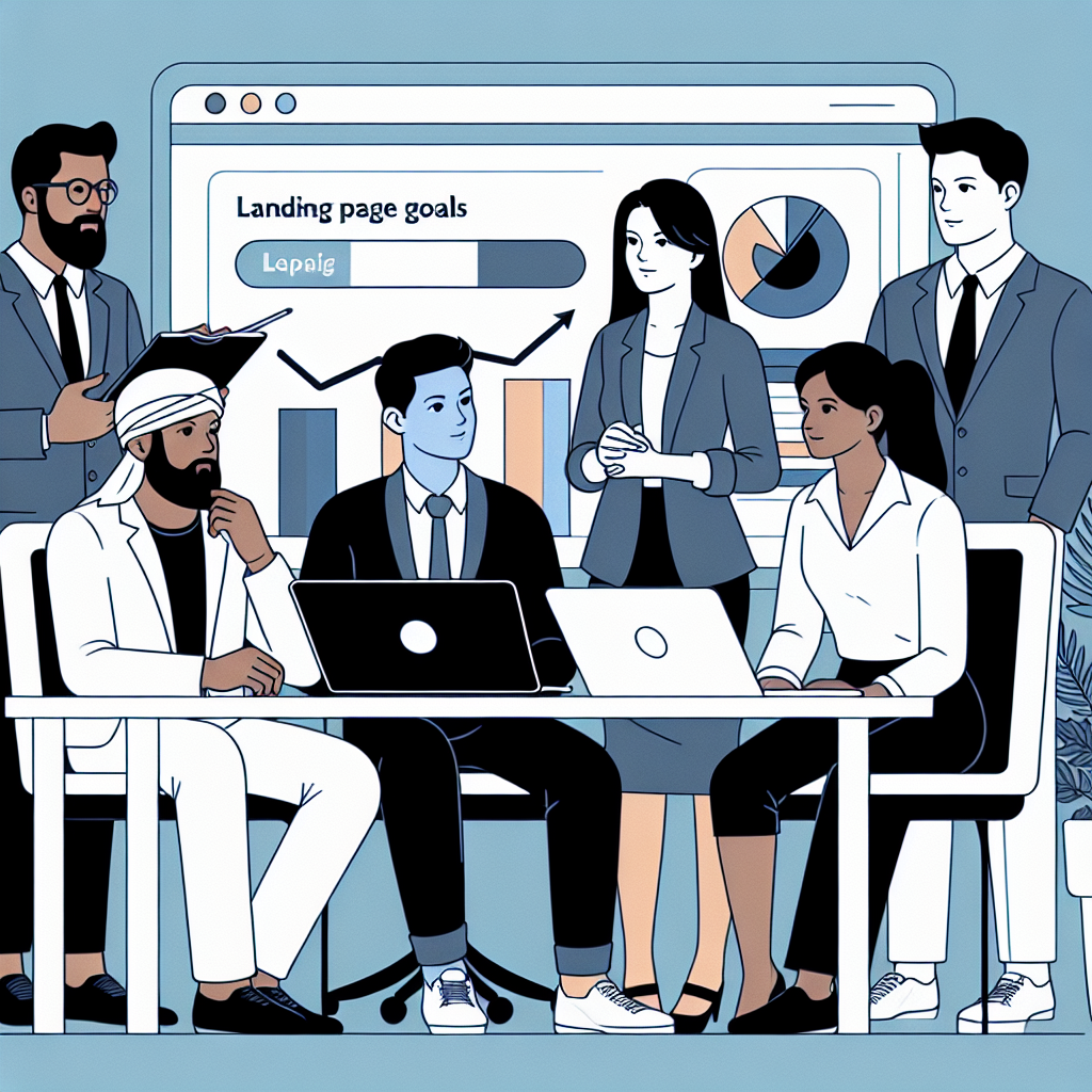 Imagine cu un grup de profesionisti europeni discutand despre obiectivele unui landing page intr-un birou.
