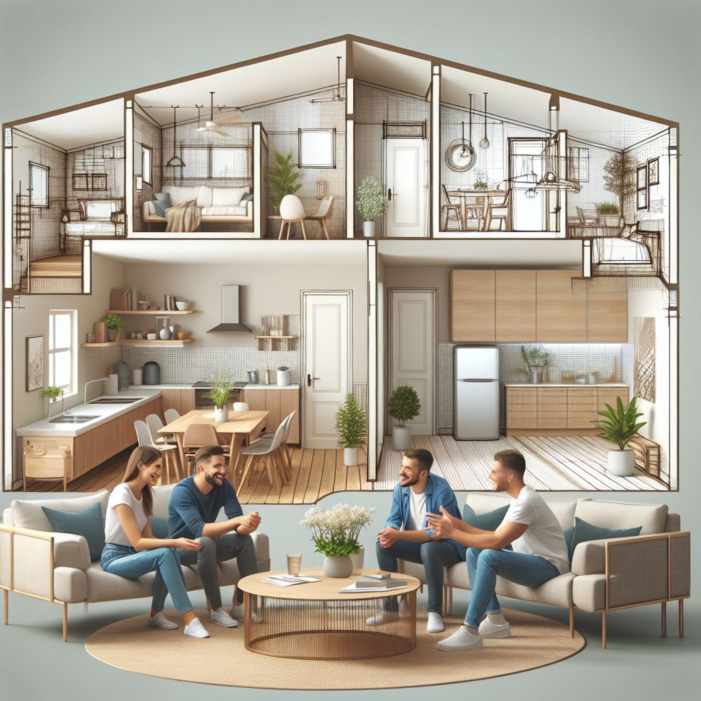 Imagine a unui interior confortabil al unui apartament, cu o planificare bine gandita, in care se pot observa diferite zone functional, cum <a href=