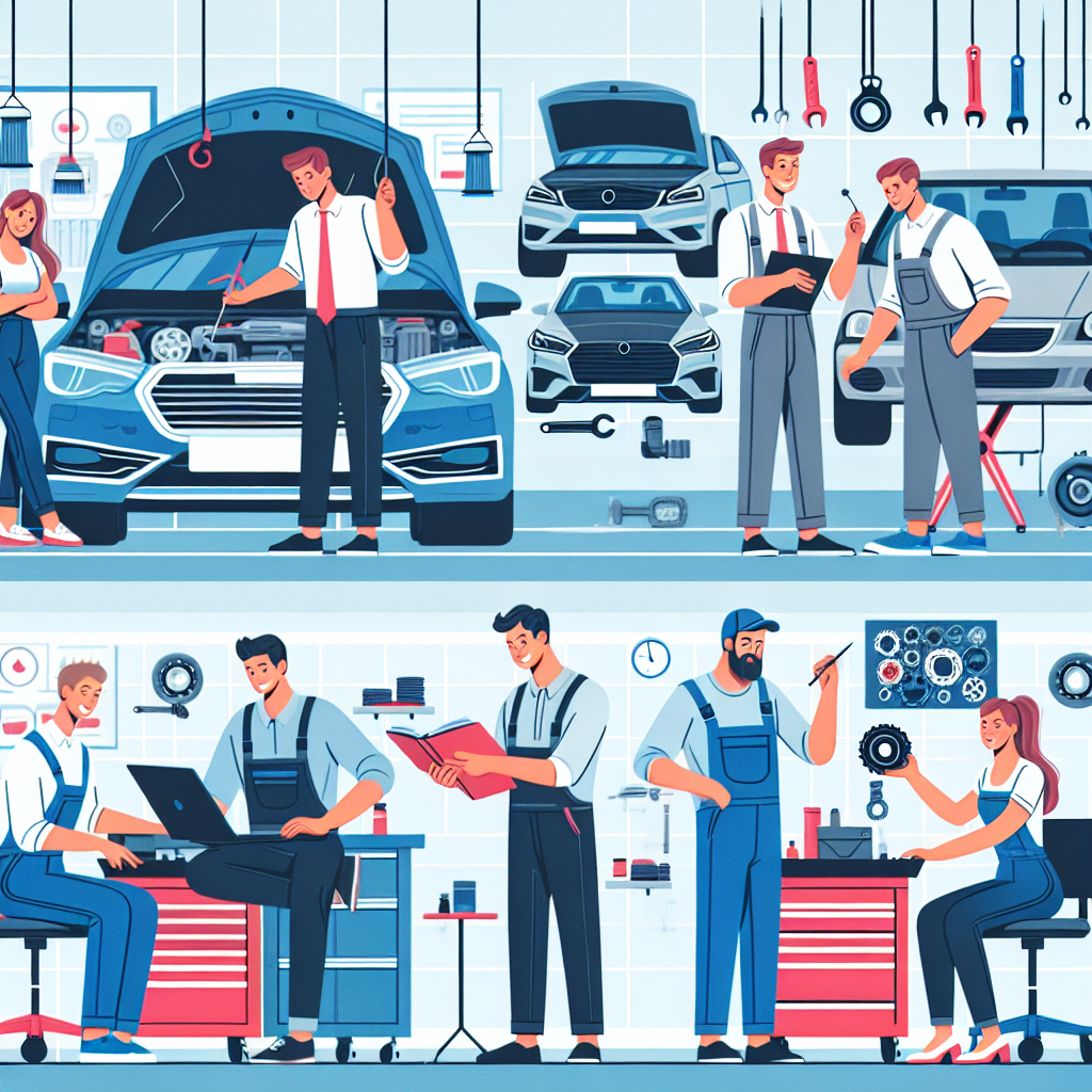 Imagine cu europeni care efectueaza intretinerea automobilelor in conditii moderne, cu o abordare profesionala si prietenoasa, servicii de reparatii auto in actiune.