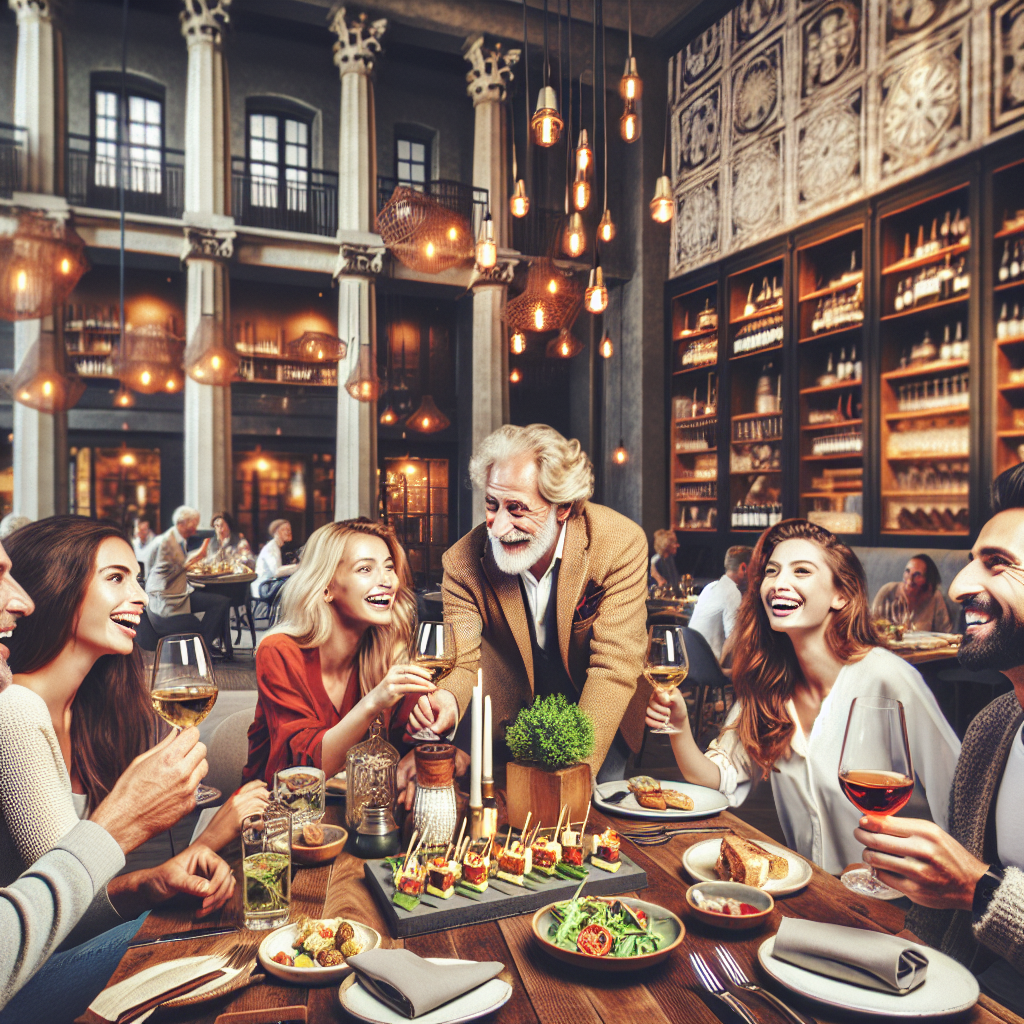 Imagine cu un restaurant confortabil, plin de <a href=