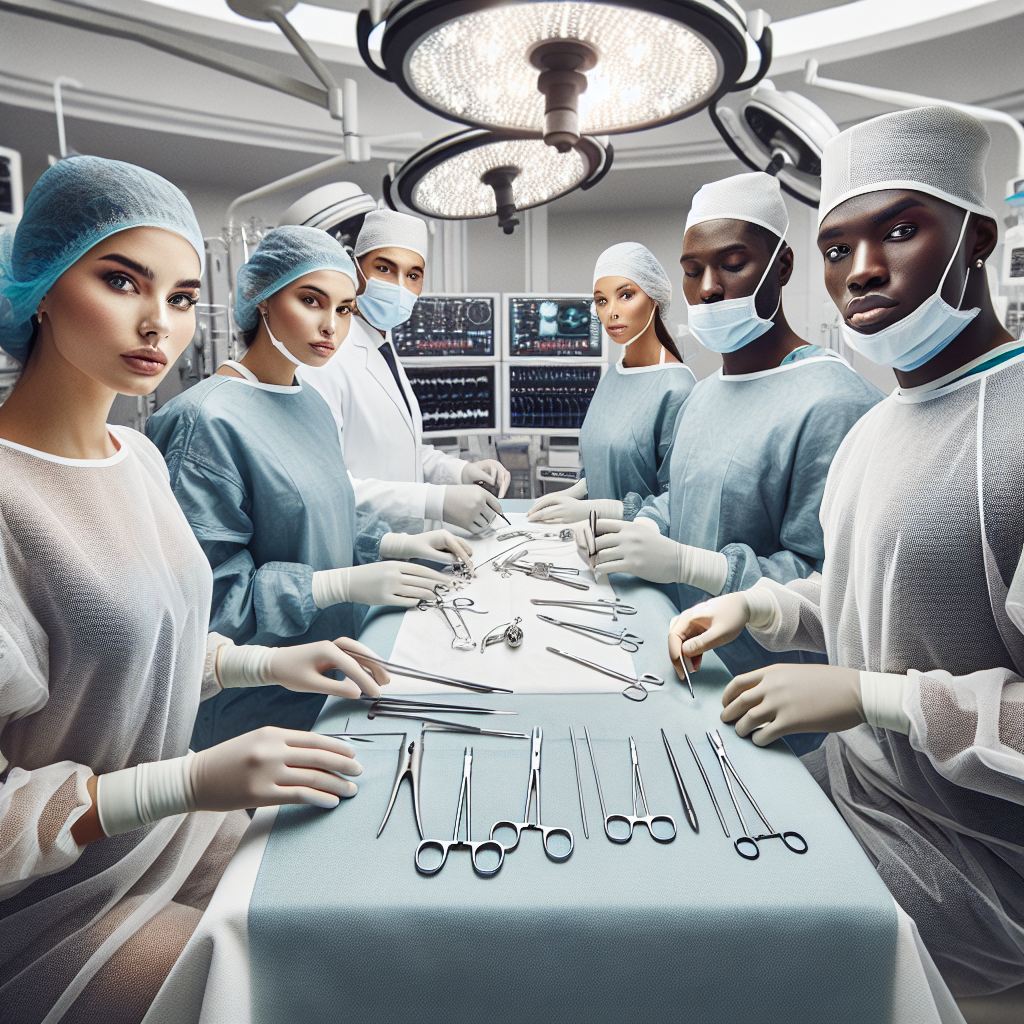 Imagine cu o echipa de chirurgi plastici profesionisti lucrand intr-o clinica moderna.