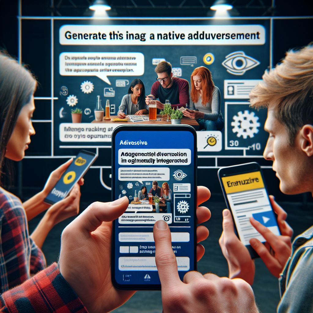 Imagine cu oameni europeni care verifica o reclama nativa pe dispozitive mobile, integrata organic in continutul unei aplicatii, prezentata ca un fotoreportaj.