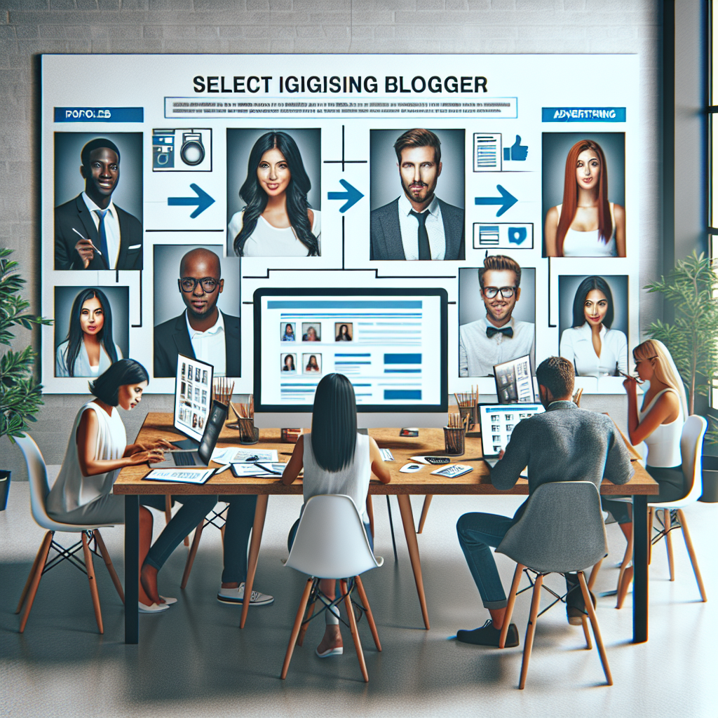 Imagine cu procesul de selectie a unui blogger pentru o campanie publicitara, in care se vede o <a href=