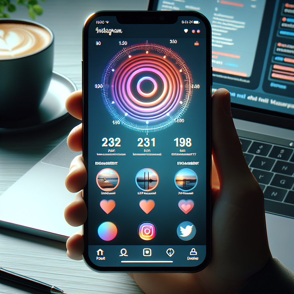 Fotografie a ecranului unui smartphone cu un cont de Instagram deschis, unde se pot vedea postari vibrante si <a href=