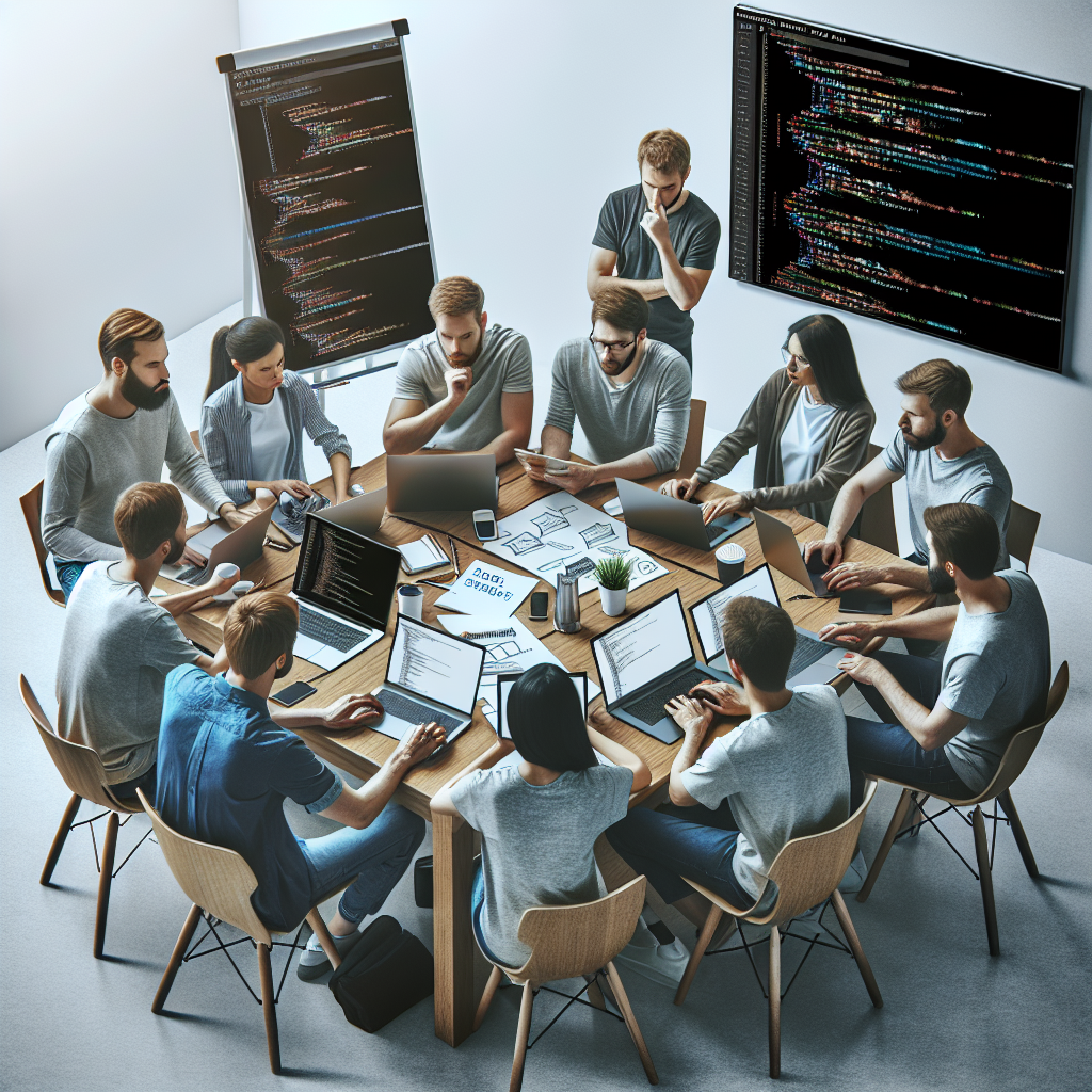 Imagine care ilustreaza procesul de proiectare a unei aplicatii web pe Koa.js, in care o echipa de <a href=