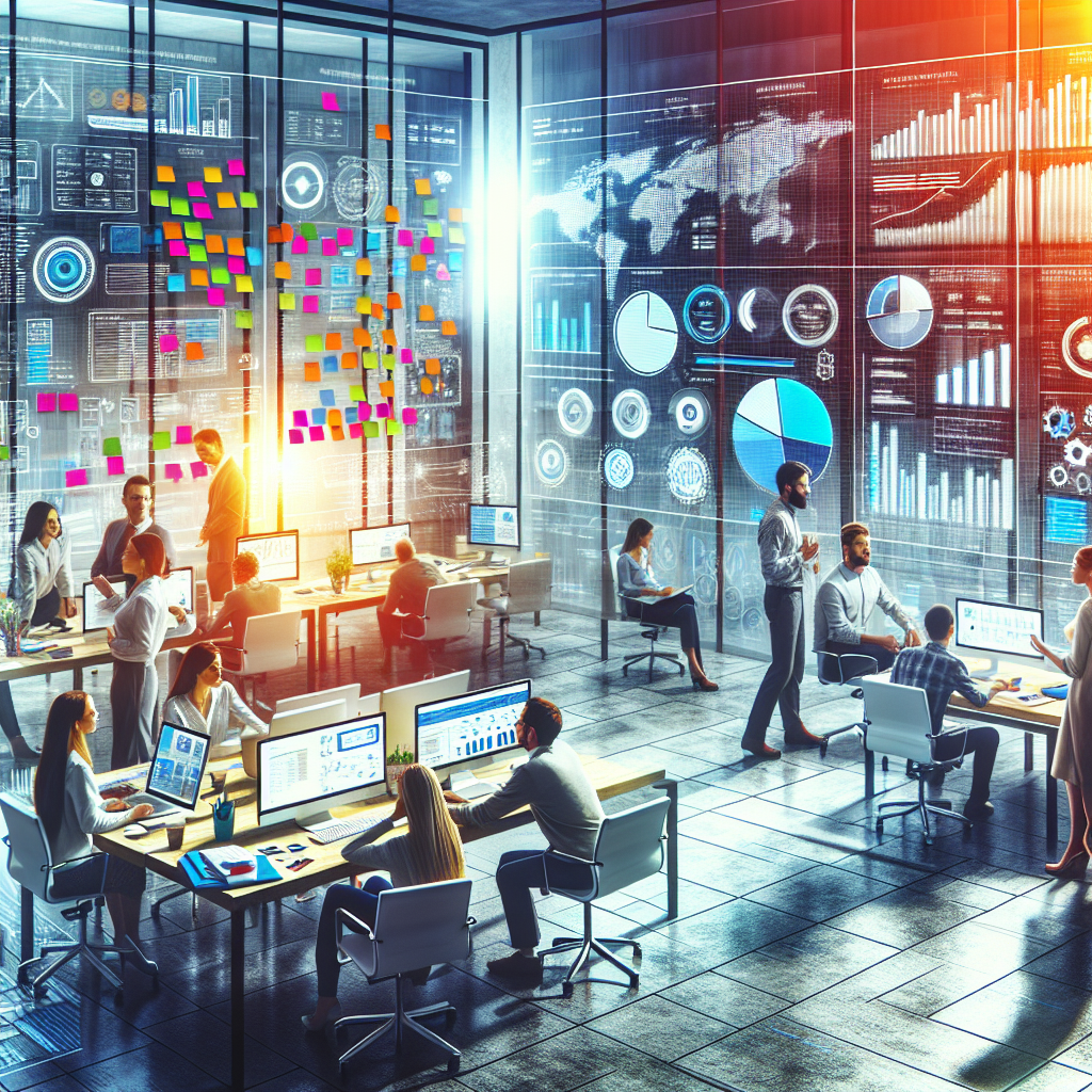 O imagine cu oameni care discută despre avantajele și dezavantajele gazduirii web intr-un mediu de birou confortabil, cu aparitia persoanelor de tip european, inconjurati de echipamente informatice si materiale de marketing.