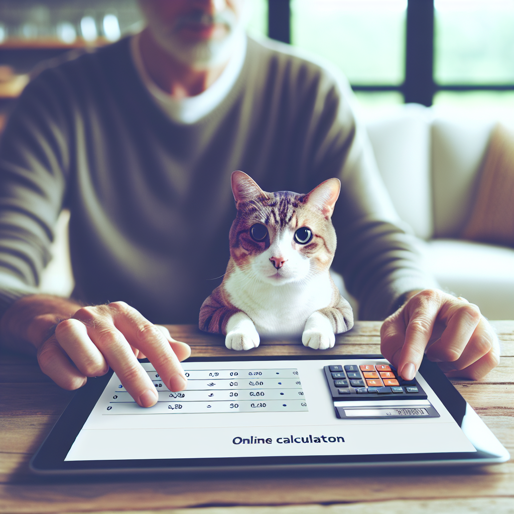 Imagine cu un animal de companie care foloseste un calculator <a href=
