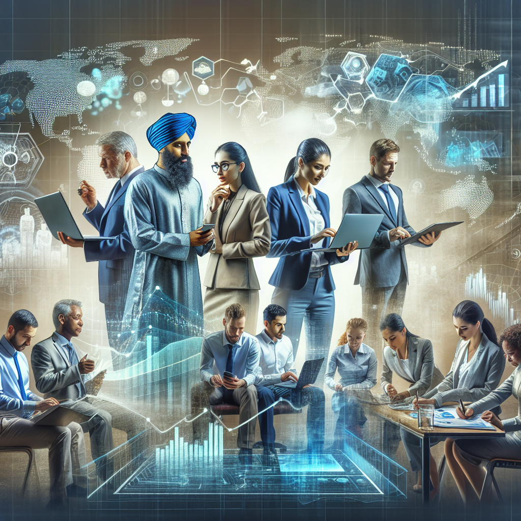 Imaginea unui grup de profesionisti care discuta despre posibilitatile de optimizare a proceselor de afaceri folosind Optimizely, toti avand trasaturi europene, cu laptopuri si grafice pe ecran.
