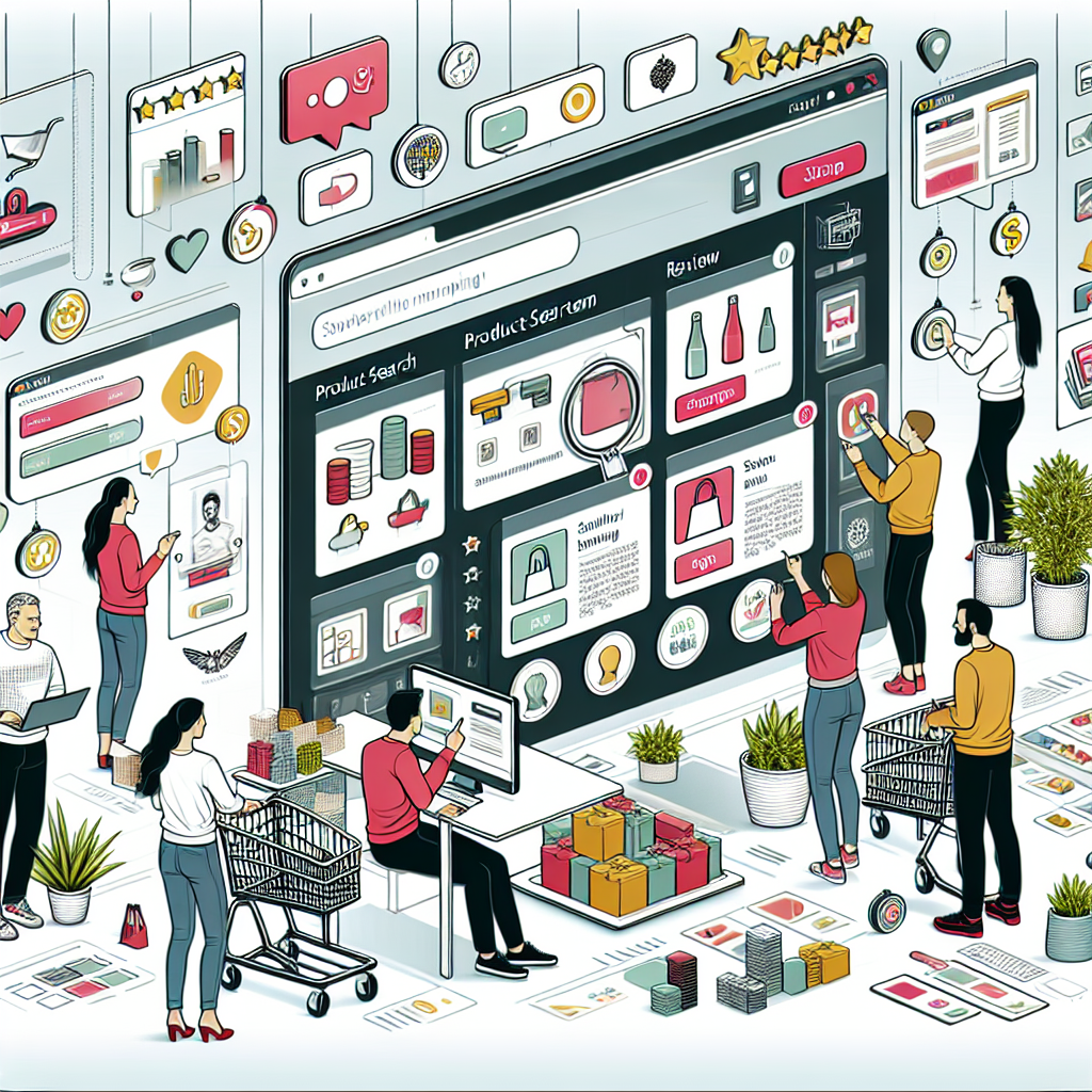 Клиент взаимодействует с современным интернет-магазином, на котором представлены различные товары, все люди европейского типа.